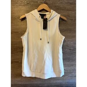 Rachel Zoe Yoga Top Ivory size small NEW hoodie sleeveless Lounge Comfy